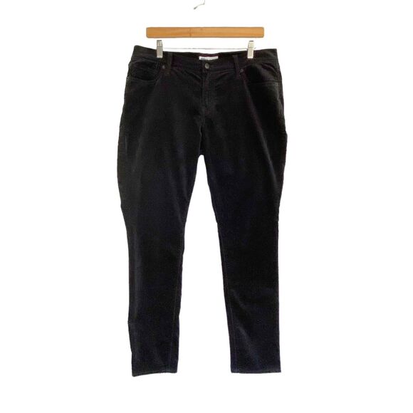 Old Navy Pants - Old Navy Pants Womens 12 Reg Black Velour Stretch Curvy Skinny Leg 30" Inseam